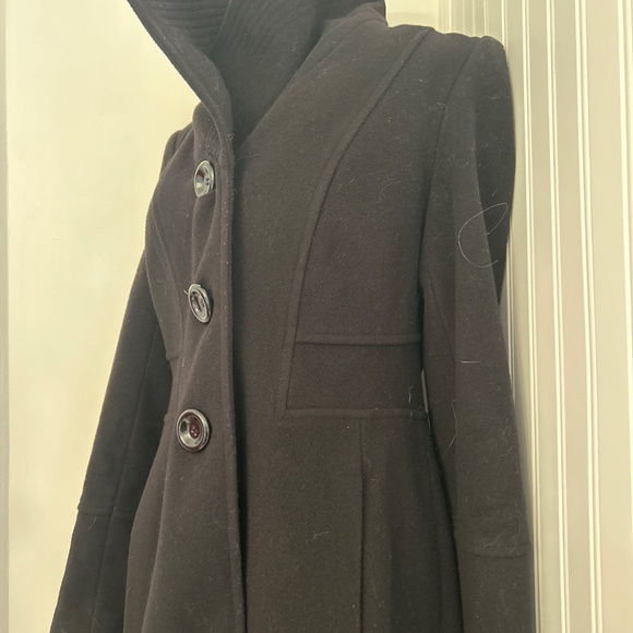 NWOT Précis Medium Wool Cashmere Black Business Casual Coat - Picture 4 of 9